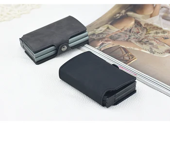 

Aluminum bank credit card holders double box for lady gift