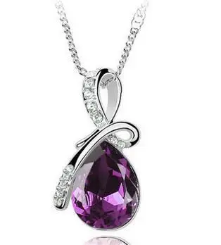 Hot Sell Top Class Fashion Heart Power Necklaces Crystal Jewelry New Girls Women Jewelry