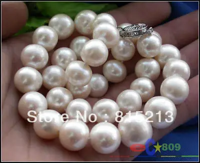 

FREE SHIPPING AAA REAL 17.5" 10-11mm WHITE ROUND FW PEARL NECKLACE