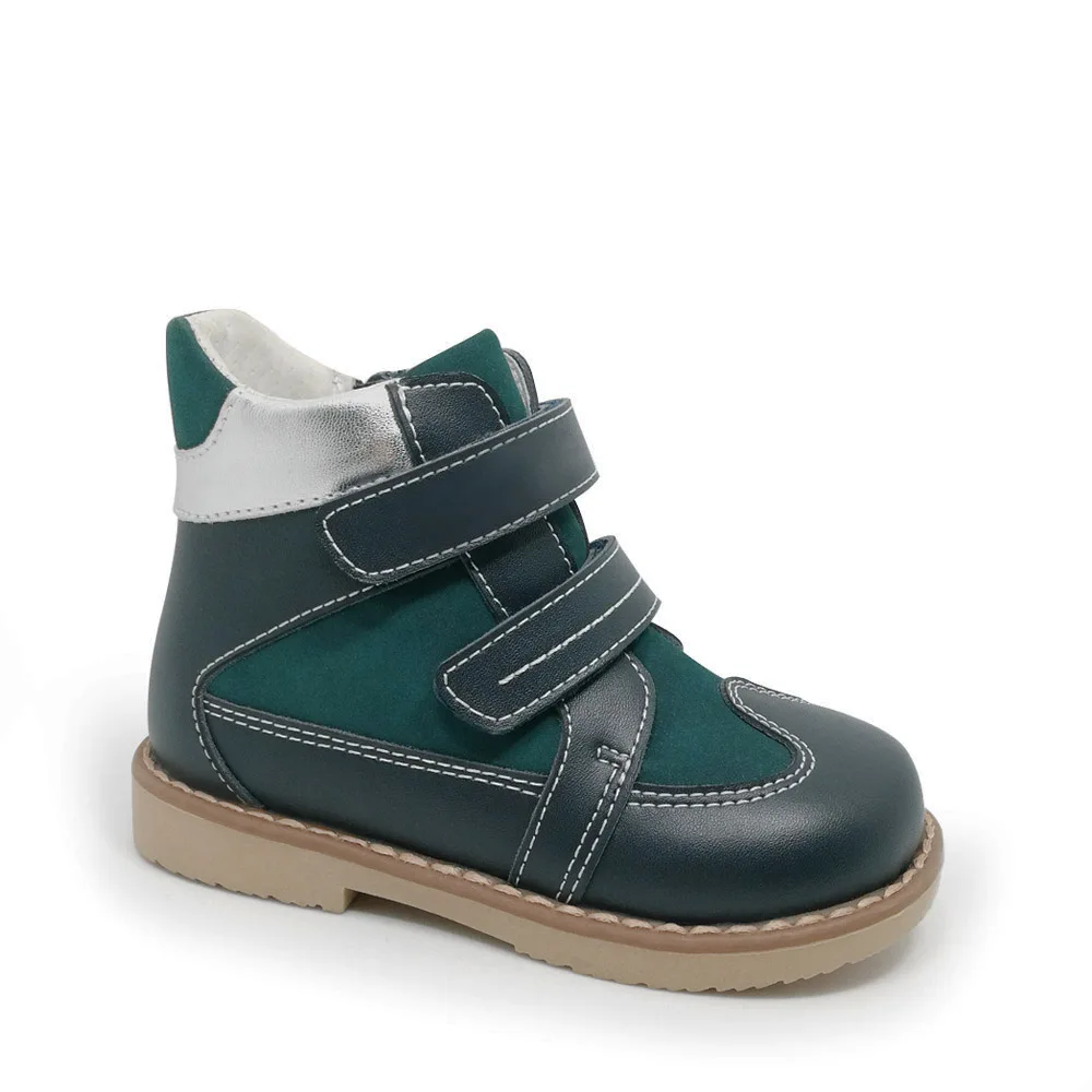 Ortoluckland/детская повседневная обувь из натуральной кожи; ботинки на плоской подошве; детская ортопедическая обувь на молнии; Дизайнерские ботильоны для мальчиков; Новинка