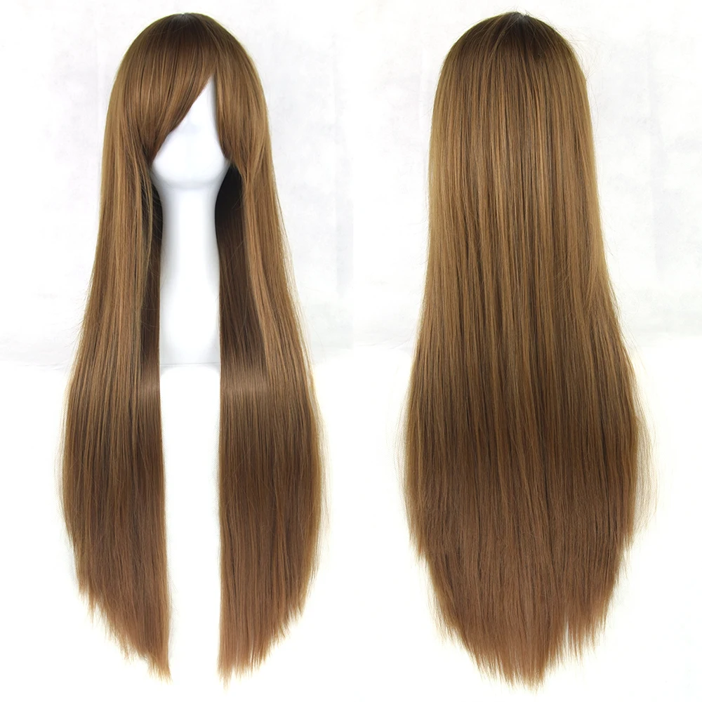 Soowee, 24 цвета, 32 дюйма, длинные прямые парики для косплея, фиолетовые, черные, вечерние аксессуары для волос, синтетический парик для женщин - Цвет: T1B/613