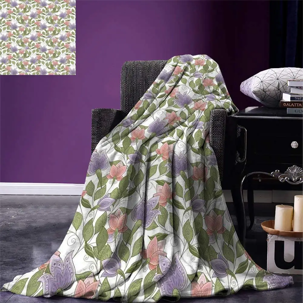 buy Floral Throw Pastel Tone Tulip Flower Aged Ottoman National Symbol Petals Image Warm Microfiber Blanket