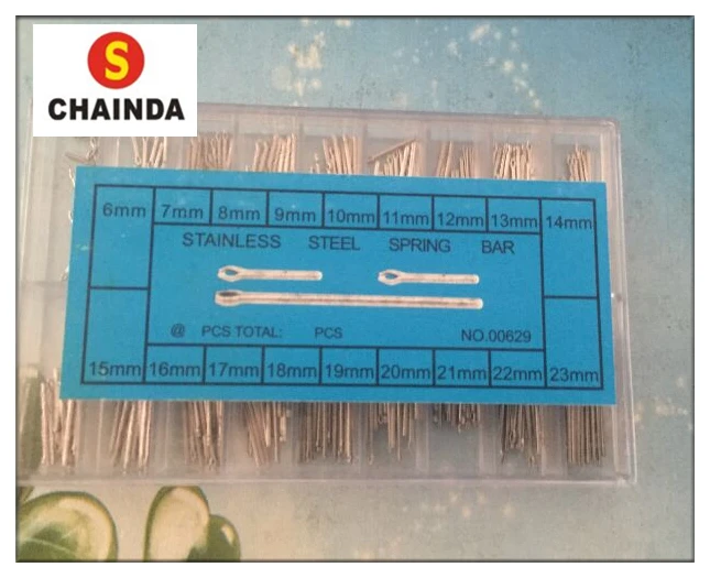 360 шт, толщина 1,0 мм, ассорти, нержавеющая сталь, длина, штифты, набор коробок для часов+ 1 шт, чистящая ткань