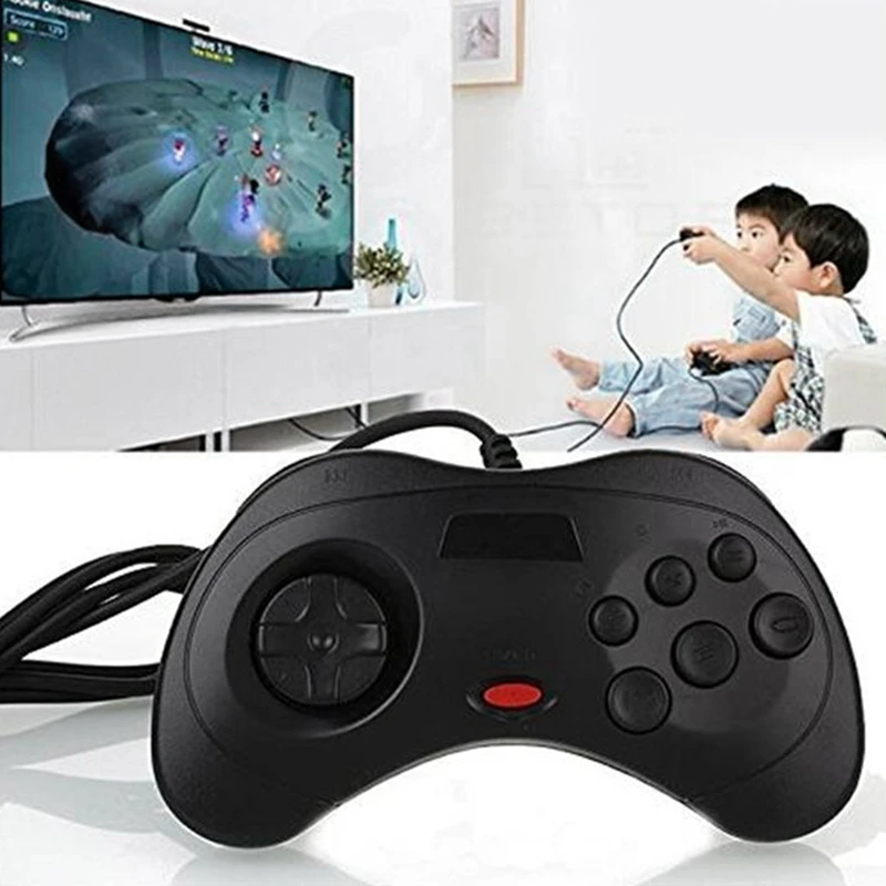 Геймпад Usb Классический Стиль проволочная ручка для все 16-битные Md-игры из sega Пластик