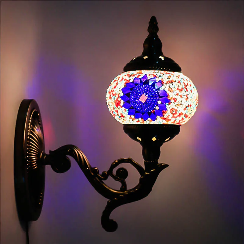 Artpad винтажные стеклянные турецкие мозаичные лампы ручной работы для спальни, кабинета, гостиной, коридора, крыльца, прохода, E14, Турецкая лампа на стену