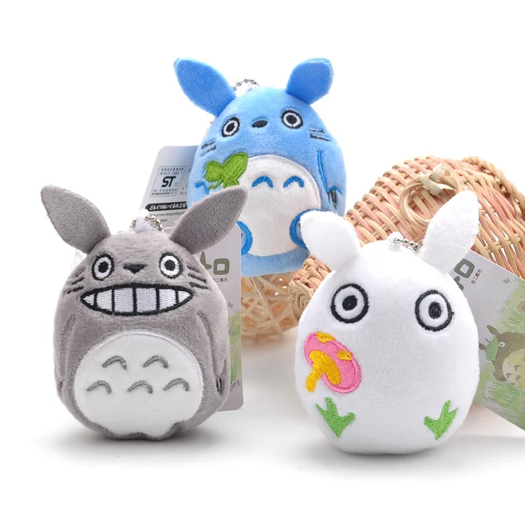 

3 Color 9cm Japan Anime Hayao Miyazaki My Neighbour Totoro Cute PLUSH Kawaii Xmas Gift Pendants Stuffed Soft Plush Children Doll