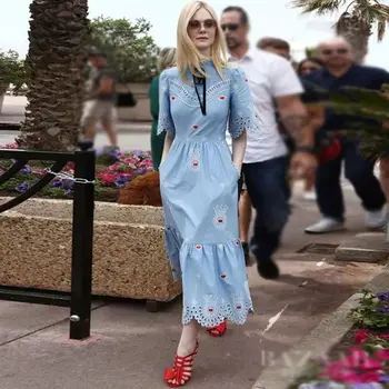 

2019 Dress Sexy Celebrity Short Petal Sleeve Hollow Out Women PrintO Neck Embroidery Night Club Body con Party Dresses Wholesale