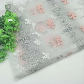 

1Meter Music embroidered lace fabric DIY handmade bow musical note lace accessories wedding dress lace fabrics Wide 130cm