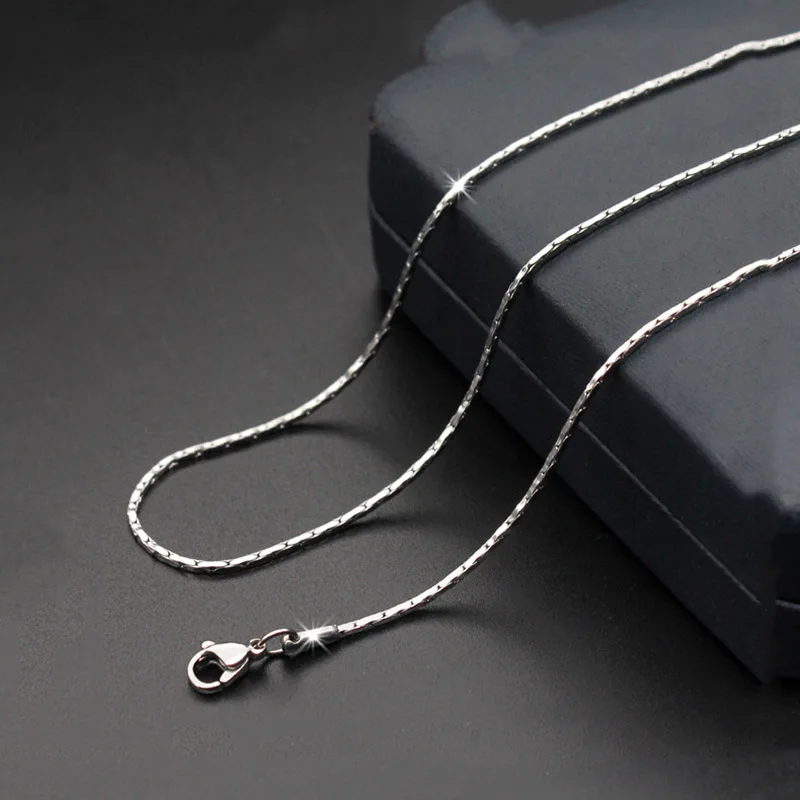 

Cheap 0.8MM 1.2mm 316L Stainless Steel Side Chain Necklace 18-24inches Fashion Gift Jewelry For Woman Fit Pendant