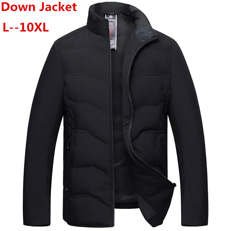 10XL 8XL зимняя куртка на утином пуху для мужчин 90% пуховая тонкая Ультра легкая с