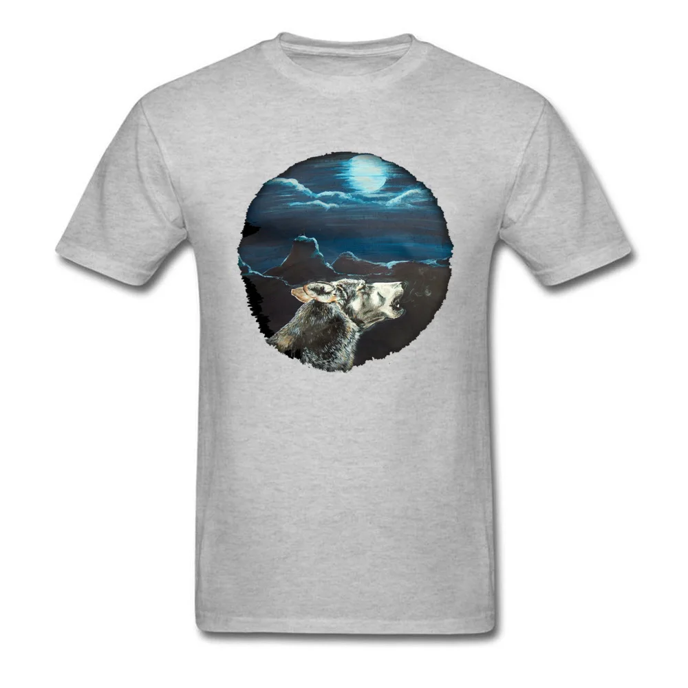 Moon of the Wolf Crewneck T Shirt Summer Fall Tops & Tees Short Sleeve Cheap All Cotton Print Tees Gift Youth Top Quality Moon of the Wolf grey