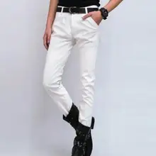 28-37 Горячая весна мужские новые модные повседневные обтягивающие брюки из искусственной кожи