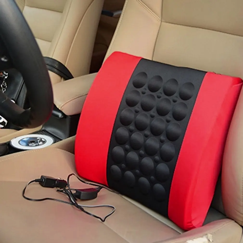 Electric Massage Cushion Waist Support Pillow 12V Car Back Pad for