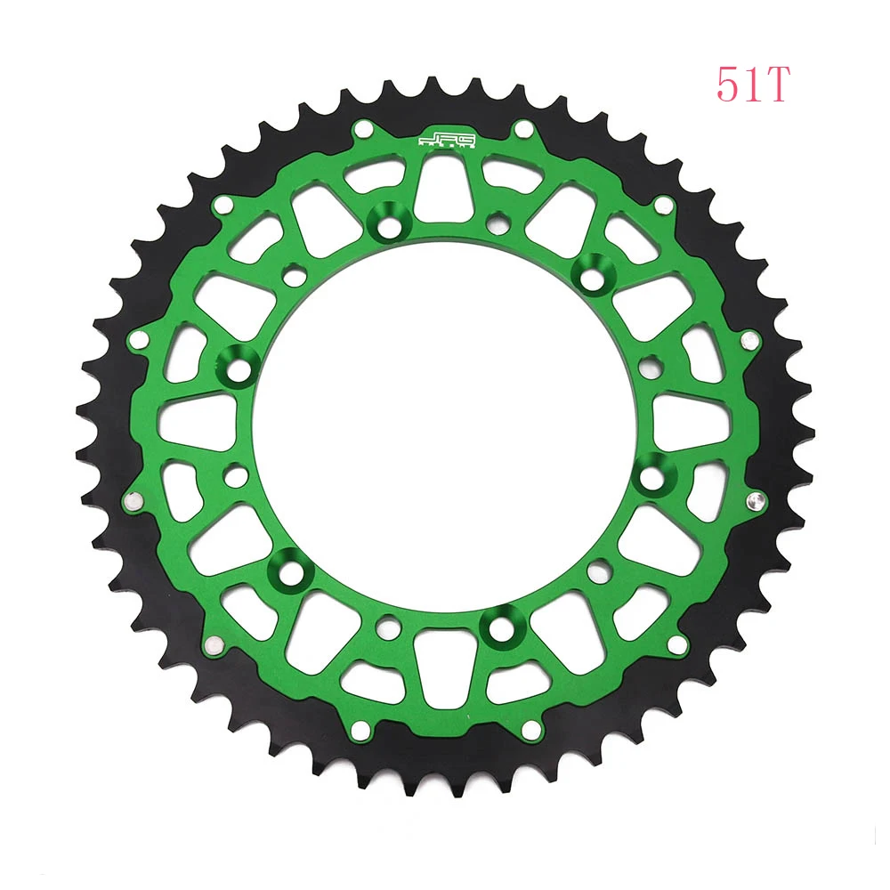 Мотоцикл 42 т 48 49 50T 51T части двигателя задние звездочки цепи для Kawasaki KDX KLX KX 125 200 250 500 650 KDX220R KX250F KX450F - Цвет: 51T