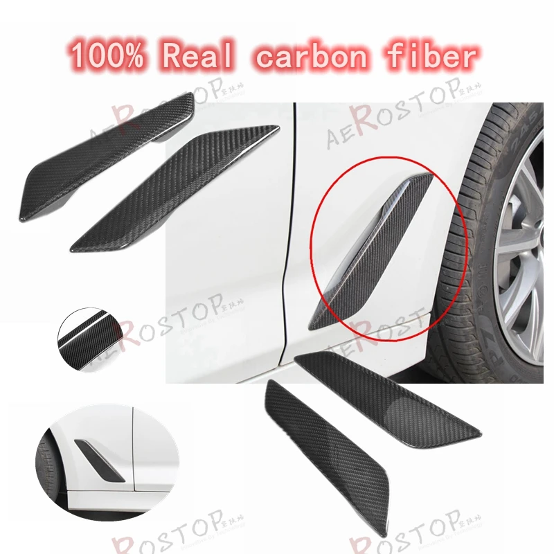 

PAIR DRY CARBON FRONT FENDER EMBLEM COVER TRIM FOR 2017- G30 G38 5 SERIES