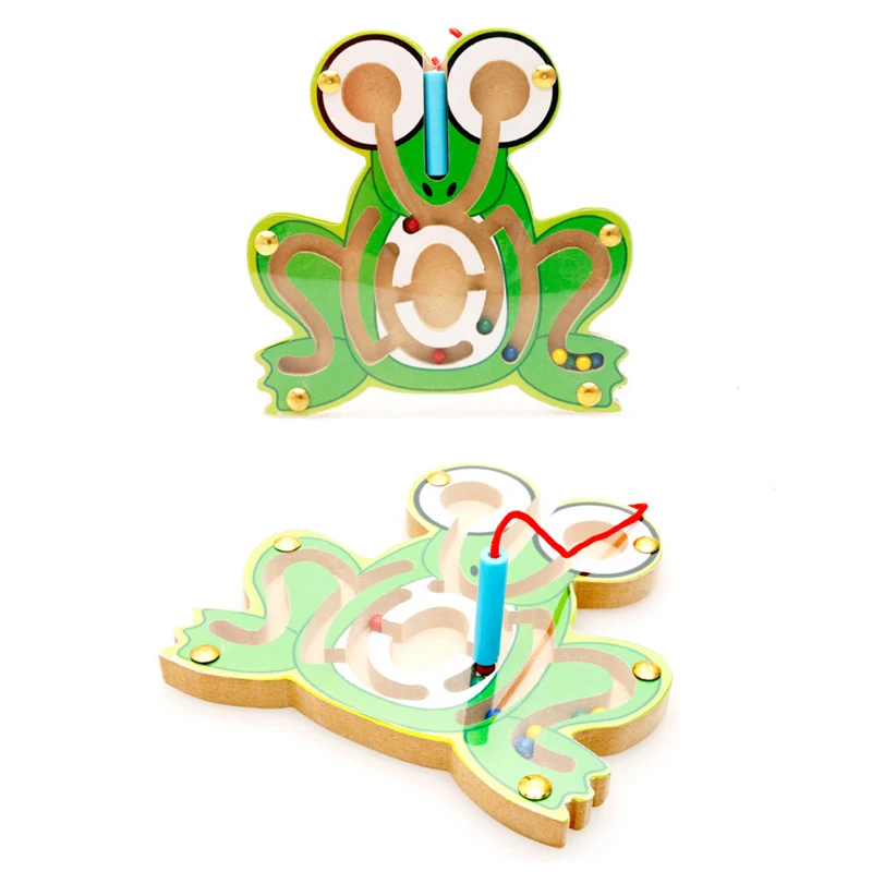 Montessori Toys Educational Wooden Toys for Children Early Learning Magnetic Maze Labyrinth Animal Shape Game
