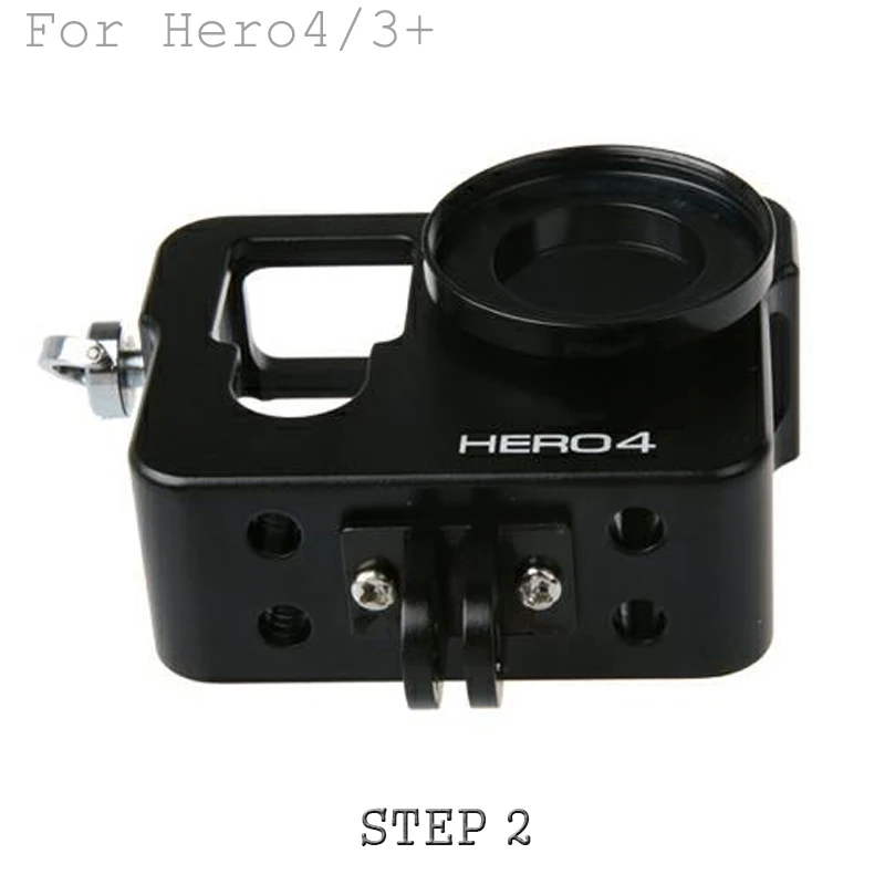 Go pro hero 4 3 + чехол с алюминиевой рамкой УФ фильтр для объектива gopro hero4 hero3 черные