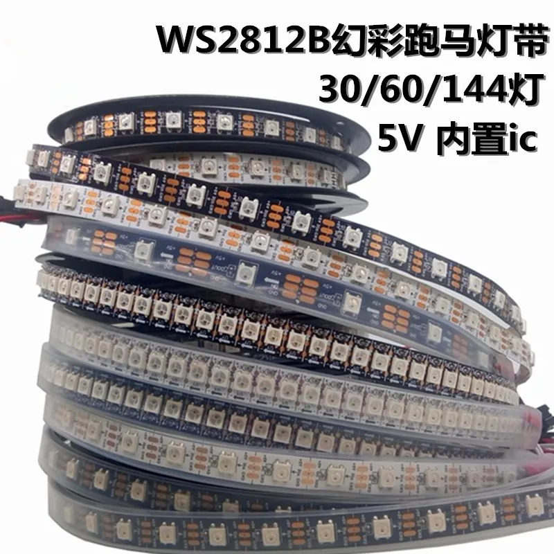 

20m/lot Led Strip Individually Addressable Waterproof Ip65 Ip67 5050 Rgb 30 60 144 Led/m 5v Ws2811 Ws2812 Ws2812b Led Strip