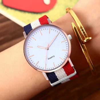 

New Nylon Strap Watch Women Simple style gold case quartz watches men unisex wristwatch fashion casual relogio feminino saati
