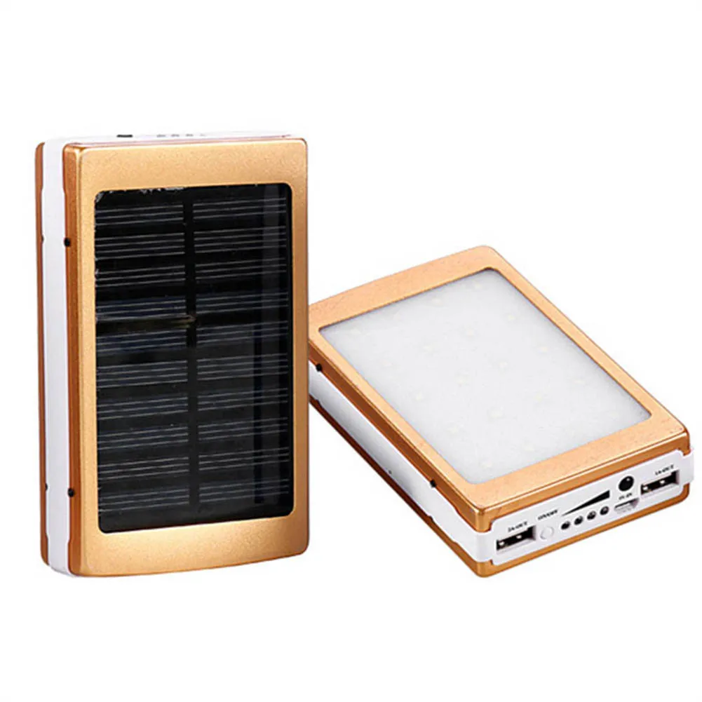 Горячий двойной USB Солнечный мобильный Банк питания гнездовой портативный аккумулятор зарядное устройство коробка Кемпинг Светильник NV99 - Цвет: Белый