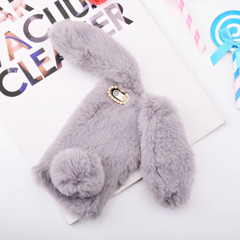 For Xiaomi Redmi Note 5 Case 3D Cute Rabbit Hairy Winter Warm Fluffy Fur Phone Case For Xiaomi Max 3 6X A2 Lite Redmi Note 6 Pro (1)