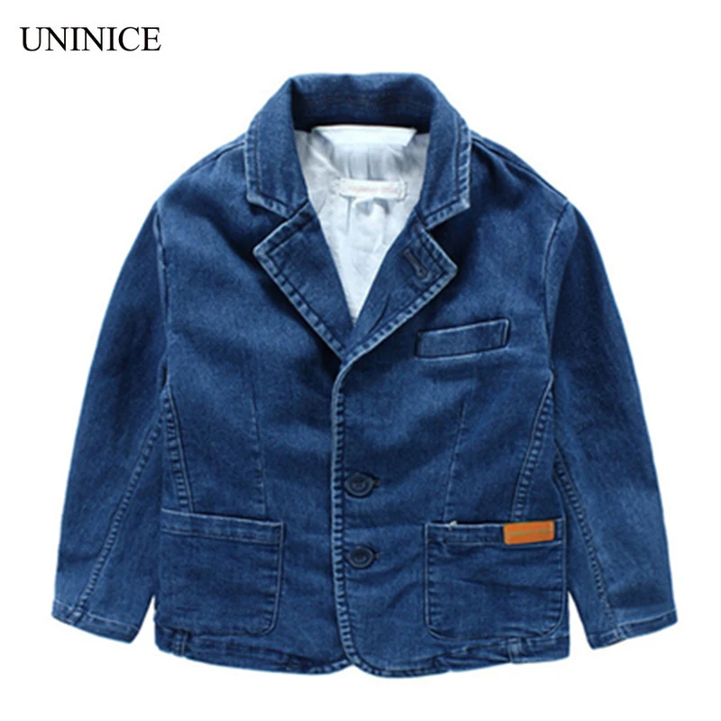 Suit Collar Children's Jacket Denim Big Boys Jean Jackets Kids clothing