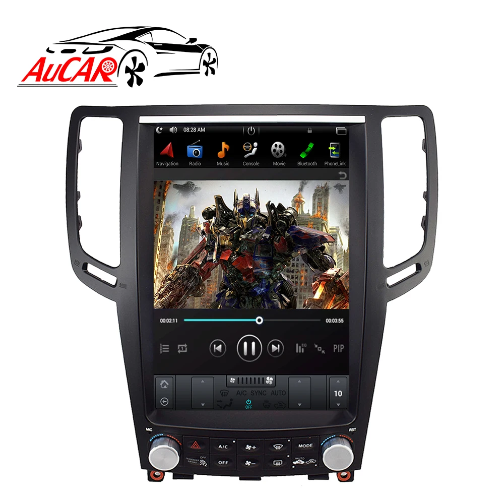 Cheap AuCar Tesla 2 DIN Android 8.1 12.1"l screen car radio GPS navigation for Infiniti G37 G35 G25 G37S car multimedia stereo player 3