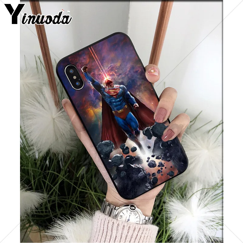 Yinuoda DC hero Супермен Силиконовый мягкий ТПУ Черный чехол для телефона для iPhone X XS MAX 6 6s 7 7plus 8 8Plus 5 5S SE XR - Цвет: A16