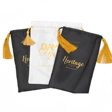 Пользовательские лого волос комплект атласная телескопическая веревка упаковочная сумка для женщин расширение/расширение упаковочная сумка высшего класса для хранения волос