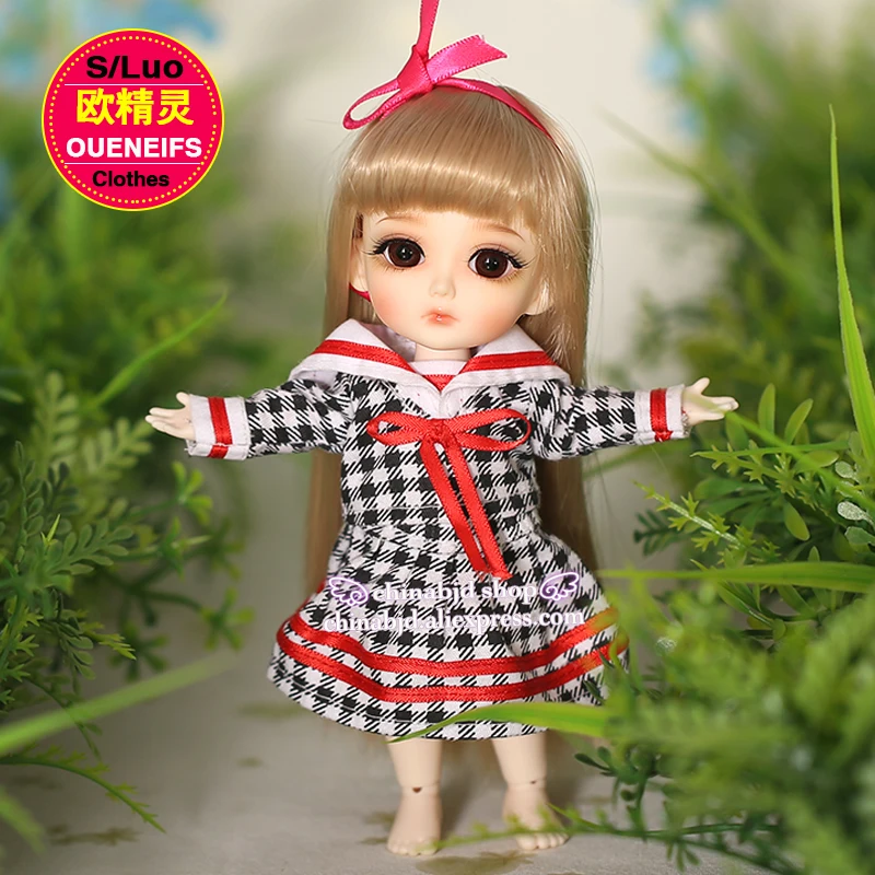 Одежда BJD 1/8 с длинными клетчатыми рукавами и клетчатые юбки для куклы Lati Yellow Coco Pero