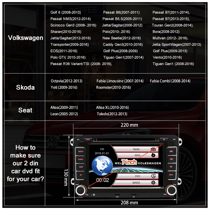 Perfect AWESAFE 2 Din 7 Inch Car DVD Radio Player For Seat/Altea/Leon/Ibiza/Altea XL/VW/PASSAT B6/Skoda In dash GPS Navigator Car Radio 1 Perfect AWESAFE 2 Din 7 Inch Car DVD Radio Player For Seat/Altea/Leon/Ibiza/Altea XL/VW/PASSAT B6/Skoda In dash GPS Navigator Car Radio 1