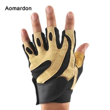 Перчатки для тренажерного зала Гантели тяжелая атлетика Аэробика противоскользящие тренировочные полуперчатки из овчины дышащие перчатки для мужчин и женщин