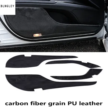 

Free shipping high quality 4pcs/lot door protection kick cover for 2017 2018 Toyota Camry MK8 PU leather car accessories