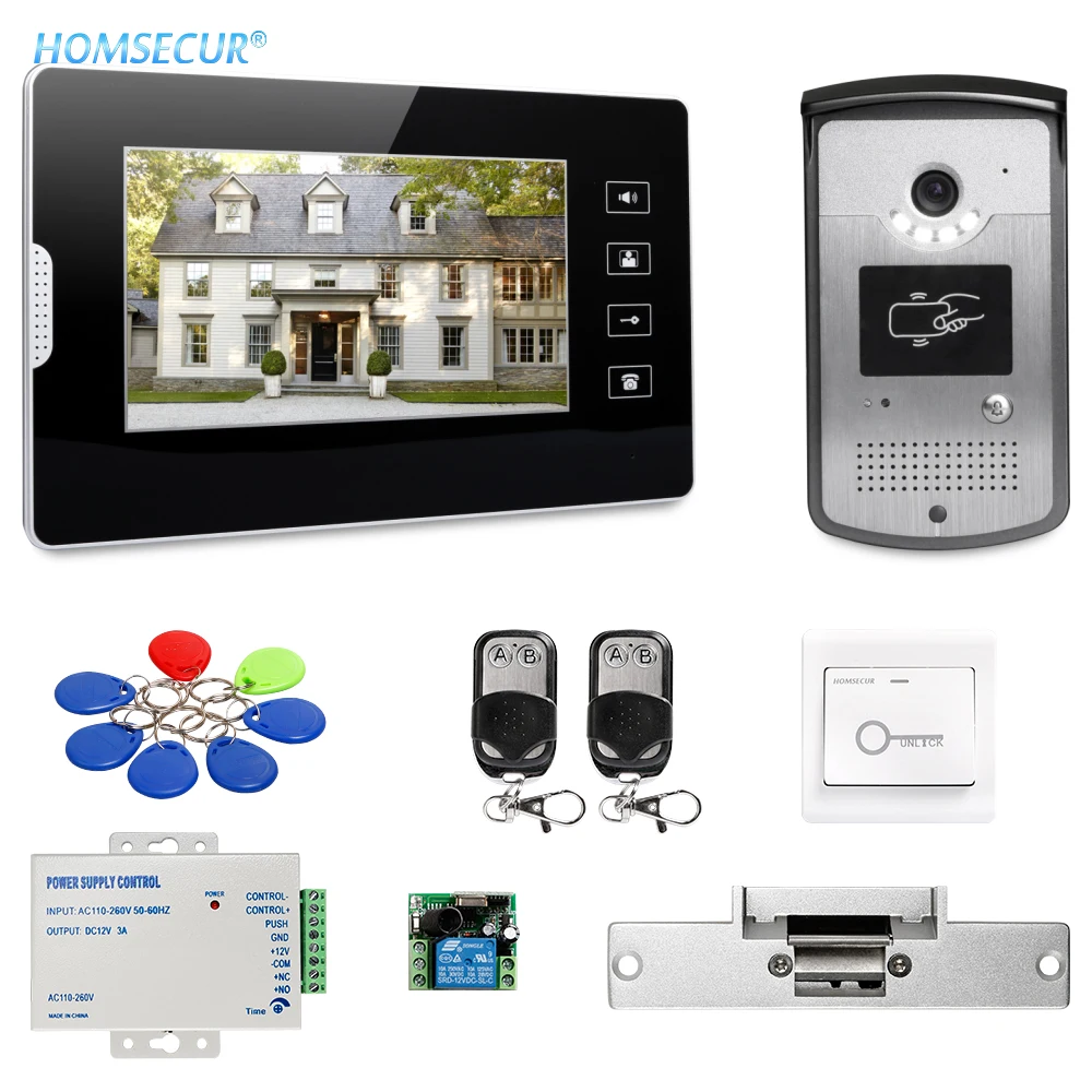 

HOMSECUR 7inch Video Door Entry Security Intercom with Touch Panel Monitor for Apartment XM704 + XC001