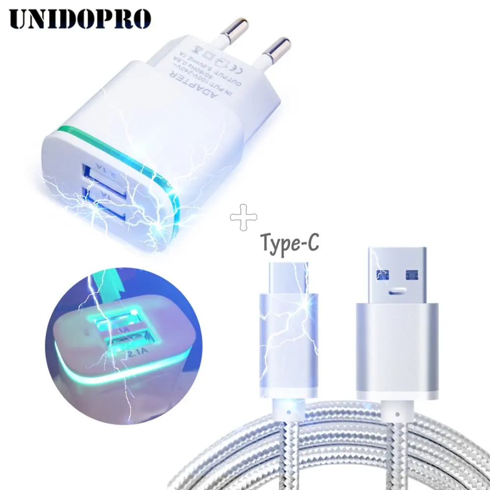 

Dual USB EU Plug AC Home Travel Charger + 3F Type C Cable for UMiDiGi Power , F1 Play, S3 Pro / S2 Lite, One Max Z Z1 Z2 A1 Pro