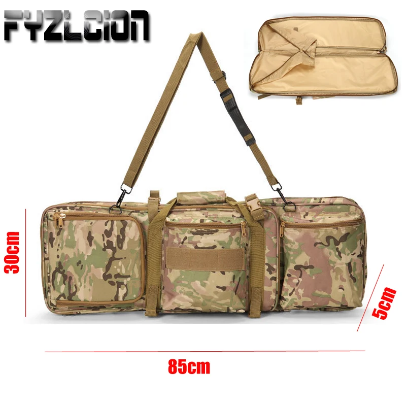 

Tactical 85cm Dual Rifle Case Gun Bag for M4 Airgun Air Rifle Hunting Nylon Double Pack Military Carrying Shoulder Pouch
