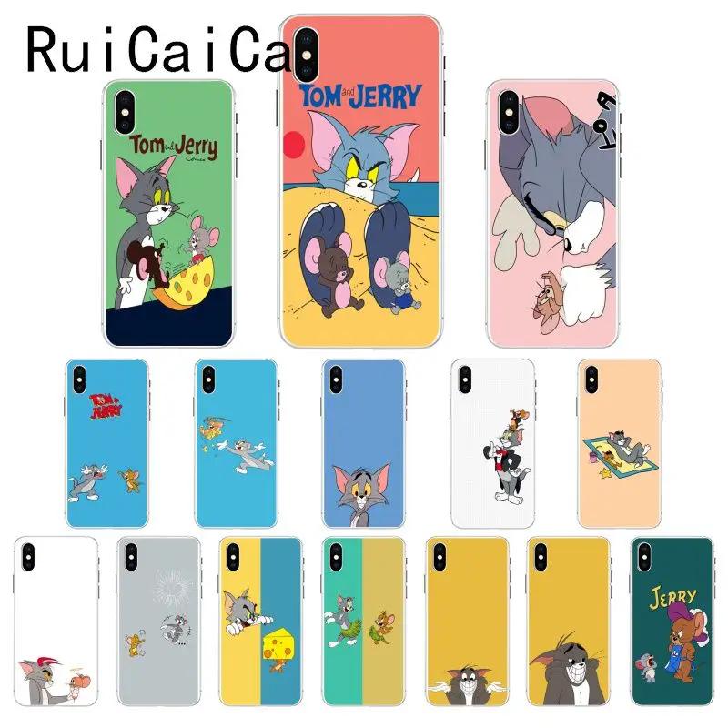 

Ruicaica Tom and Jerry Cat mouse Cute Cover Soft Shell Phone Case Cover for iPhone 6S 6plus 7 7plus 8 8Plus X Xs MAX 5 5S XR 10
