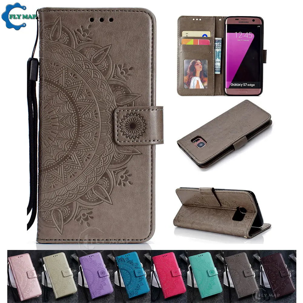 Flip Wallet Case for Samsung Galaxy SM G935 G935F G935FD SM-G935 SM-G935F SM-G935FD SM- Floral Phone Silicone TPU Cover Capa | Мобильные
