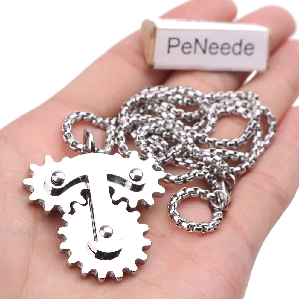 Титановая сталь вращающееся Непоседа ожерелье шестерни ручной Спиннер Игрушка антистресс аутизм ADHD