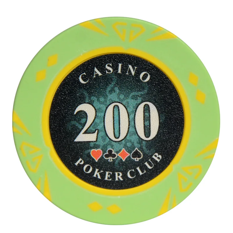 Стиль казино Корона развлечения черный Джек покер Монте Карло глина Металл Алмаз монохромный покер чип 3 шт./лот 14 г - Цвет: 200