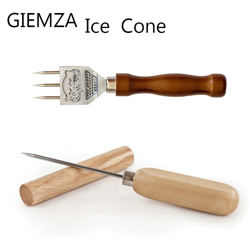 

GIEMZA Trigeminal Ice Pick 2pieces Ice Cone Carved Ice-Cutting Sculpture Whiskey Modulation Profession Bartender Tool For Bar