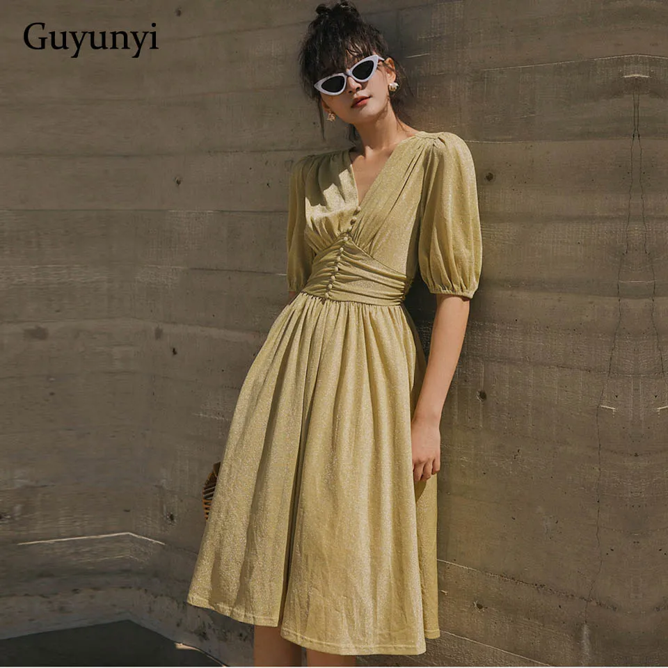 

Leisurely Vacation Dress Simple England Style Summer Dress Plain Color Small Sexy Elegant Comfortable Party Dress Women