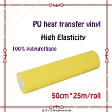50 см* 25 м скидка ПУ теплопередачи футболки Тепловая Утюг на пленке одежды пленка шляпа ролл