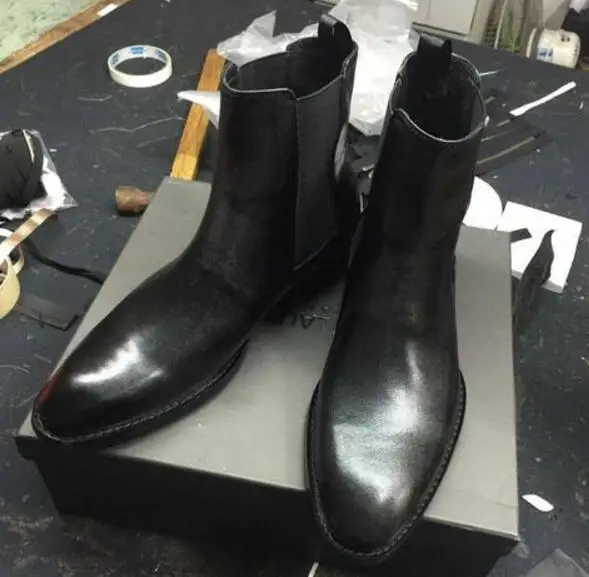 FR.LANCELOT Top Quality Autumn Winter Patchwork Ankle Boots Men Chelsea Boots Slip On Shoes Men s Plus Size 46