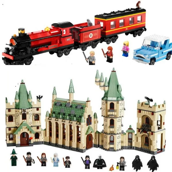 

724pcs Movie The Hogwarts Express Train to Hogwarts castle Set Building Blocks car model child gift with legoed Educational Toy