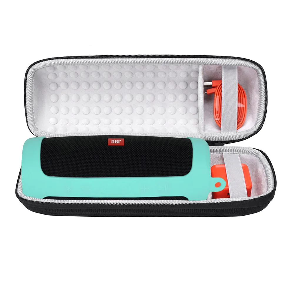 2 in 1 Hard EVA Carry Zipper Storage Box Bag+ Soft Silicone Cover Case For Charge 4 Bluetooth Speaker Bag for jbl charge 4 case - Цвет: Hard or Soft Green