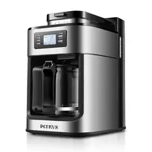 Полностью автоматическая кофемашина, помол, американский кофейник, свежеприготовленный, 1000 Вт, изоляция, ЖК-дисплей, Кофеварка