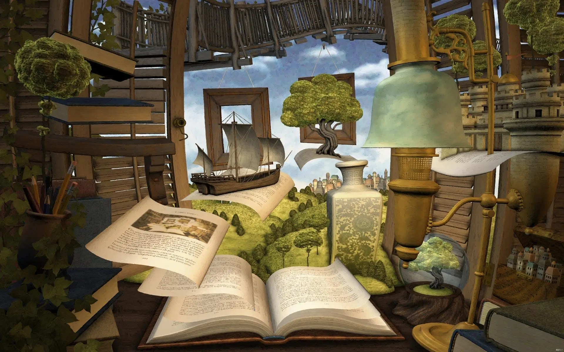 Jungle Book Ship Tree Fairy Tale backdrop High quality Computer print party photography backgrounds | Электроника