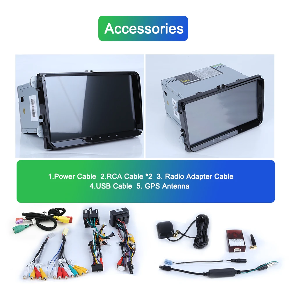 Top Navivox 2 Din Android 9.1 Car Multimedia Player For Volkswage Polo Golf Passat Tiguan Skoda Yeti Superb Rapid Car GPS Radio DVD 5