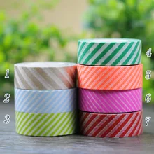 1 рулон = 15 мм x 10 м японский васи декоративные клей Клейкие ленты многоцветная Радуга twill полосой моделей липкой Бумага клейкие ленты подарок